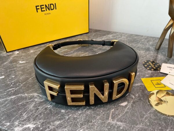 Fendi Praphy Underarm Small Bag - Black - Image 3