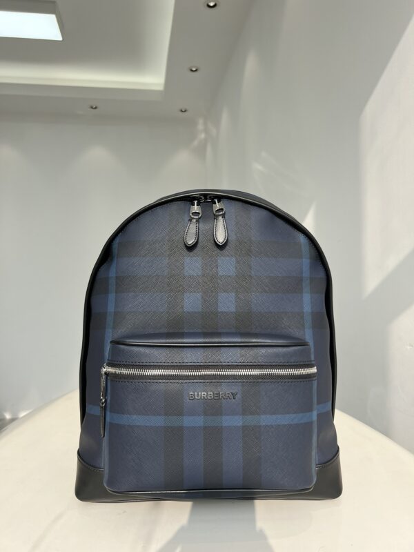 Burberry Plaid Backpack - Blue - Image 4