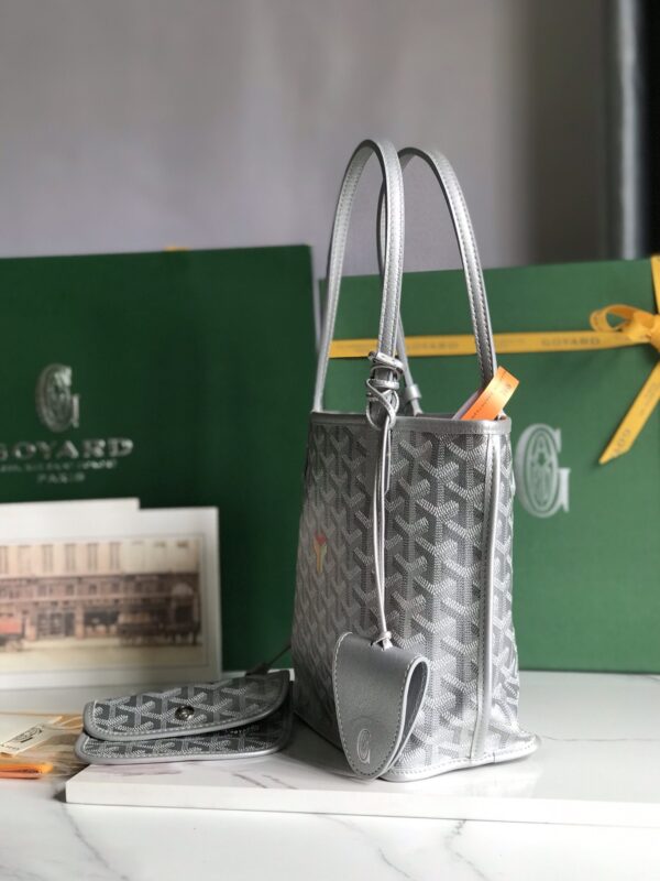 Goyard Anjou Mini Tote Handbag - Gray - Image 6