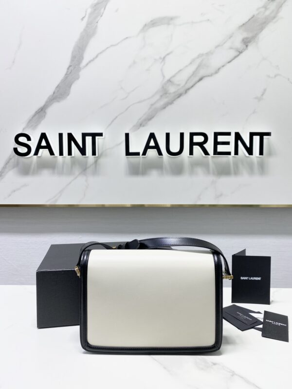 YSL Monogram Cross-body Shoulder Large Handbag - Black/White - Image 5