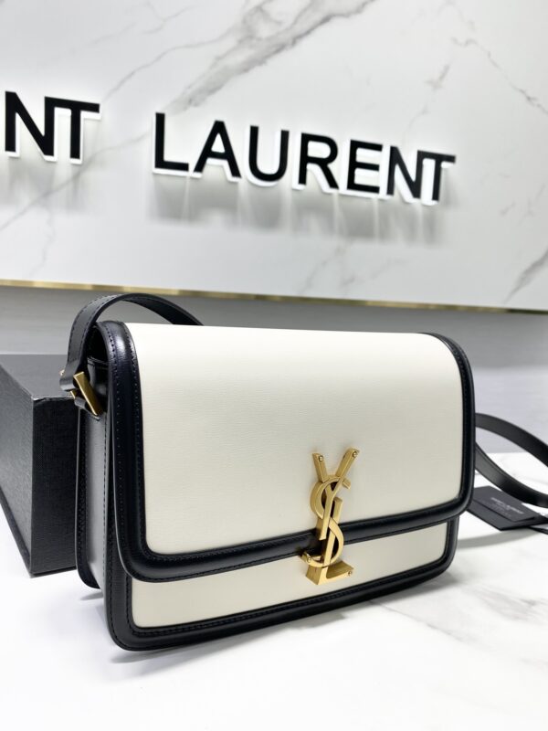 YSL Monogram Cross-body Shoulder Large Handbag - Black/White - Image 4