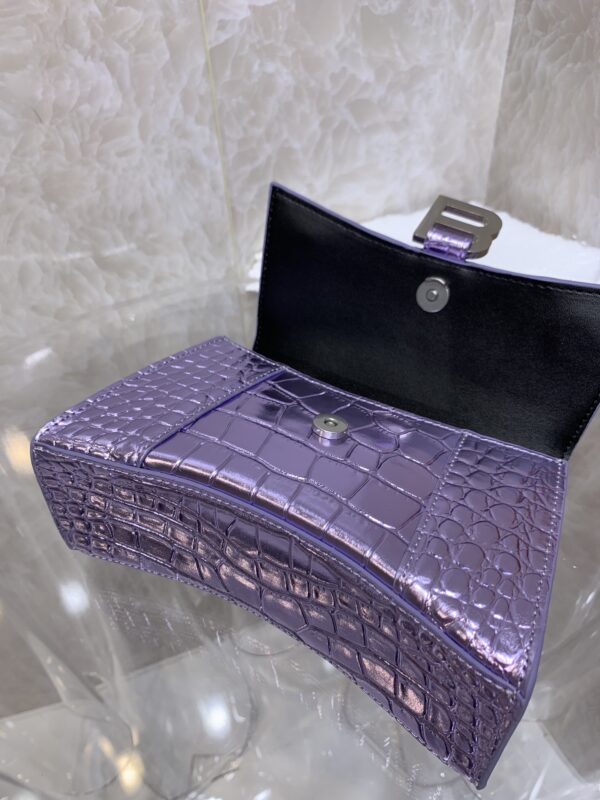 Balenciaga Heavyweight Hourglass Small Bag - Shimmery Purple - Image 3