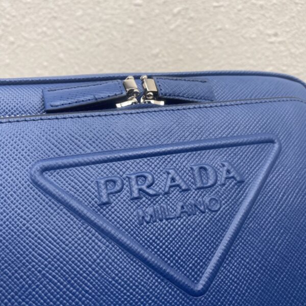 Prada Embroidered Webbing Men's Cross-body Bag - Blue - Image 3