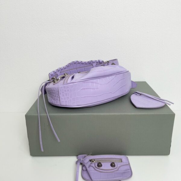 Balenciaga Le Cagole Half-Moon Small Armpit Dumpling Bag - Purple - Image 3