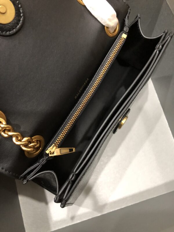 Balenciaga Crush Hourglass Small Chain Bag - Black/Gold - Image 2