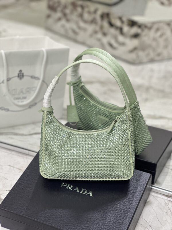 Prada Hobo Diamond Armpit Bag - Green - Image 5