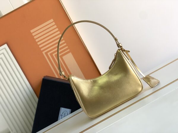 Prada Hobo Crossbody Handbag - Gold - Image 4