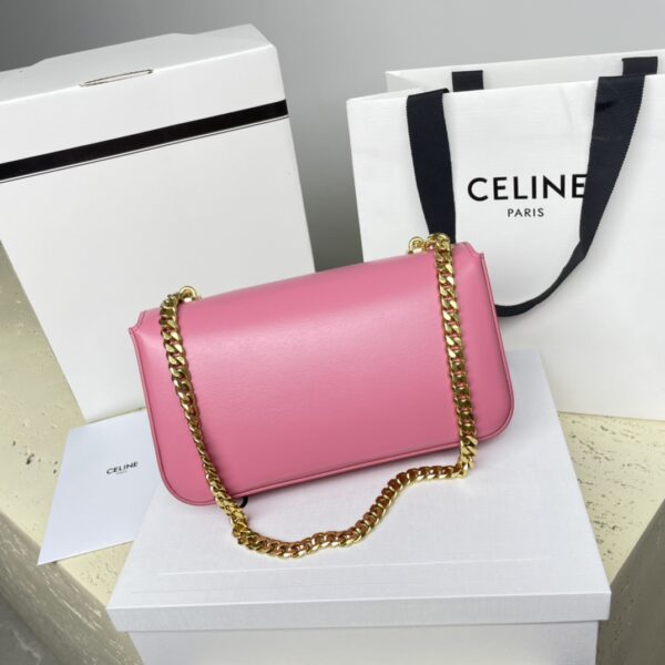 Celine Chain Underarm Triomphe Canvas Bag - Pink - Image 2