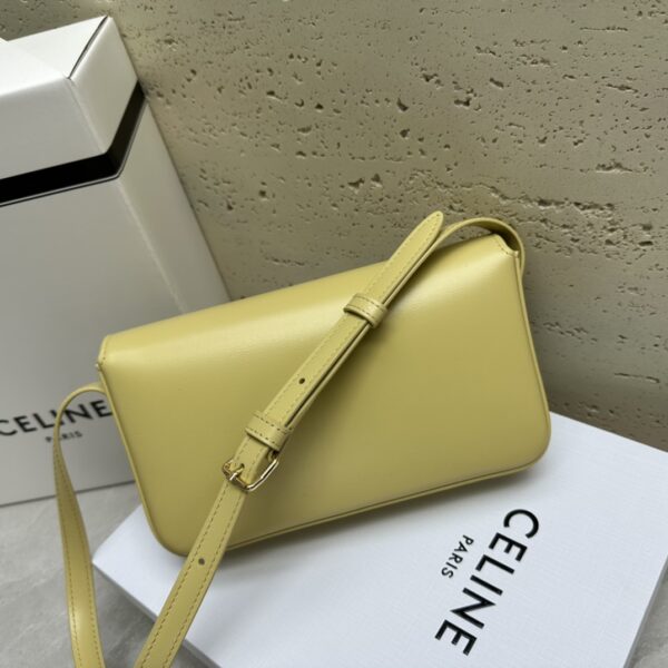 Celine Triomphe Shiny Cow Leather Shoulder Bag - Cream - Image 4