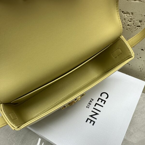 Celine Triomphe Shiny Cow Leather Shoulder Bag - Cream - Image 2