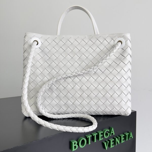 Bottega Veneta Andiamo Woven Handbag - White - Image 5