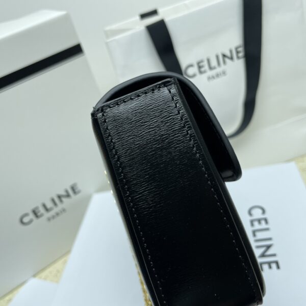 Celine Chain Underarm Triomphe Canvas Bag - Black - Image 4