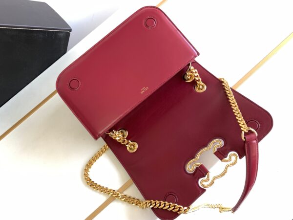 Celine Medium Triomphe Frame Shoulder Bag - Red - Image 3