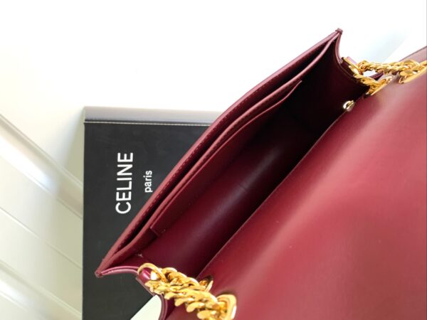 Celine Medium Triomphe Frame Shoulder Bag - Red - Image 2