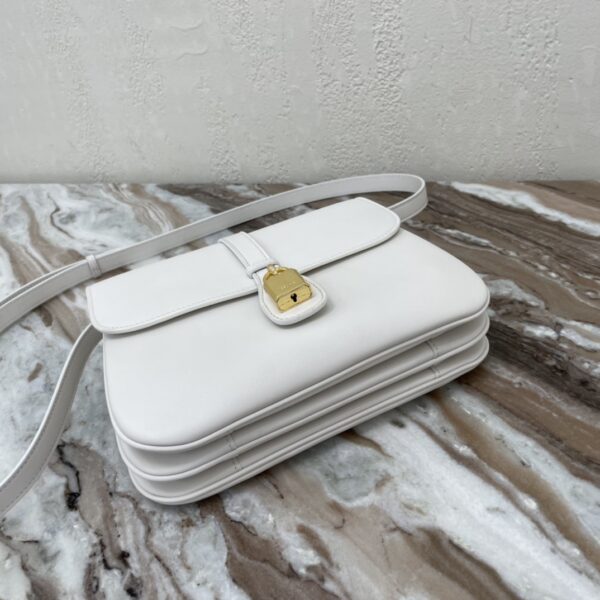 Celine Tabou Medium Smooth Cow Leather Handbag - White - Image 4