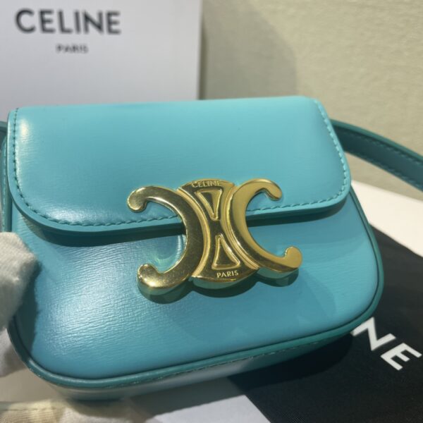 Celine 2022 New Mini Headphone Bag - Sea Green - Image 4