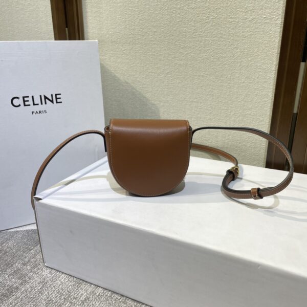 Celine Cuir Besace Mini Saddle Bag - Brown - Image 4