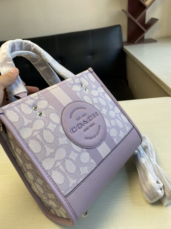 Coach Dempsey Vertical Small Tote Shopping Bag - Purple - Image 2