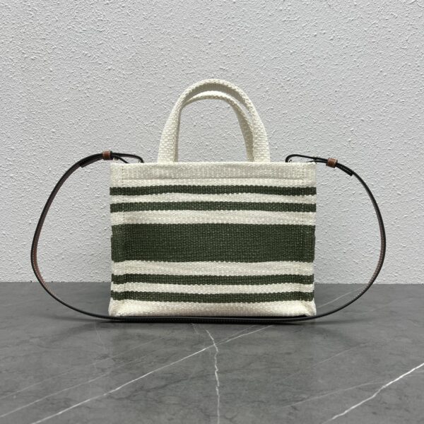 Celine Large And Small Stripes Tote Bag - Green - Image 4