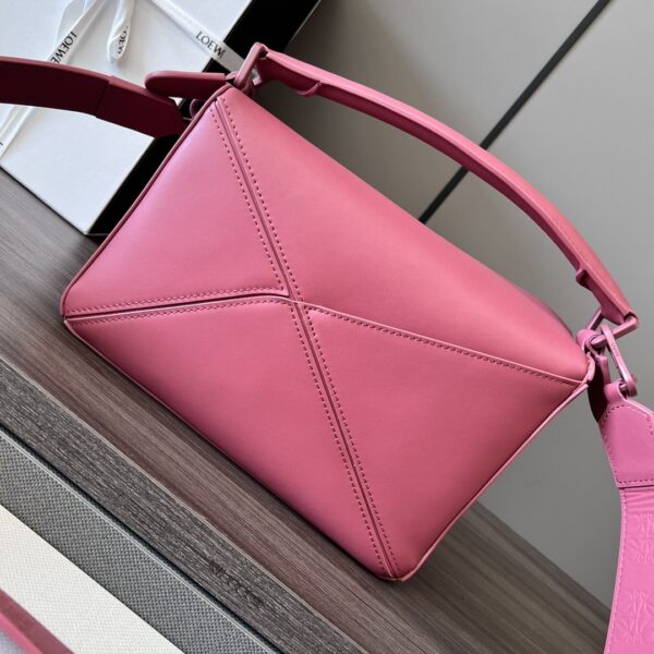 Celine Loewe Satin Cow Leather Puzzle Small Handbag - Pink - Image 4