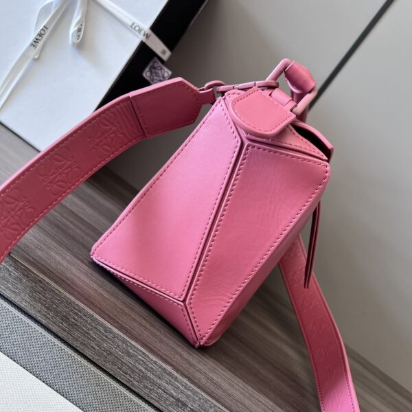 Celine Loewe Satin Cow Leather Puzzle Small Handbag - Pink - Image 5