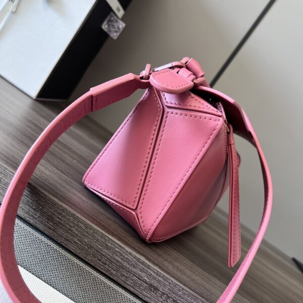 Celine Loewe Satin Cow Leather Puzzle Mini Handbag - Pink - Image 5