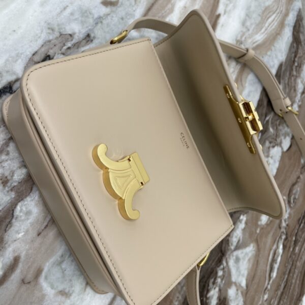 Celine Teen Triomphe Canvas And Calfskin Handbag - Elephant Gray - Image 3