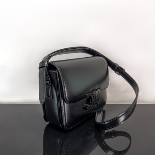 Celine Teen Triomphe Calfskin Handbag - Black - Image 5