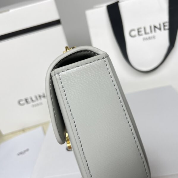 Celine Chain Underarm Triomphe Canvas Bag - Gray - Image 4