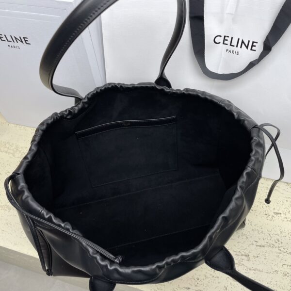 Celine Cabas Triomphe Tote Drawstring Bag - Black - Image 4