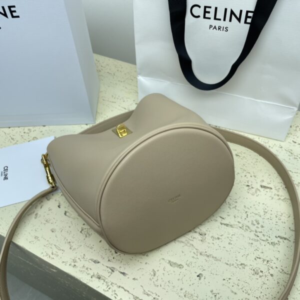 Celine Teen Bucket Mini 16 Leather Bucket Bag - Cream - Image 3