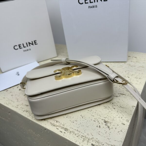 Celine Teen Triomphe Calfskin Handbag - Light Gray - Image 3