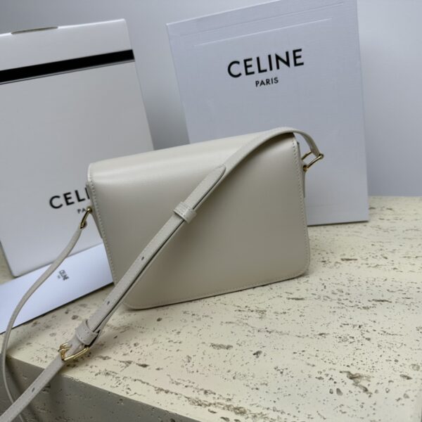 Celine Teen Triomphe Calfskin Handbag - Light Gray - Image 4