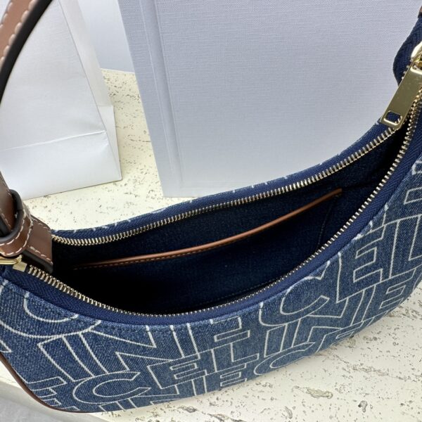 Celine Ava Letter Logo All-over Printed Fabric Strap Handbag - Blue - Image 2